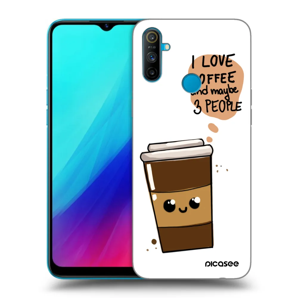 Picasee silikonowe czarne etui na Realme C3 - Cute coffee