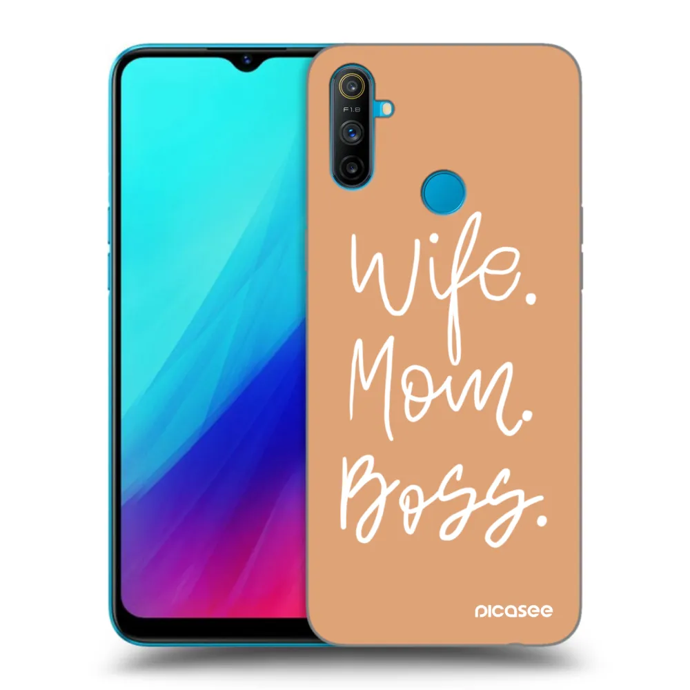 Picasee silikonowe czarne etui na Realme C3 - Boss Mama
