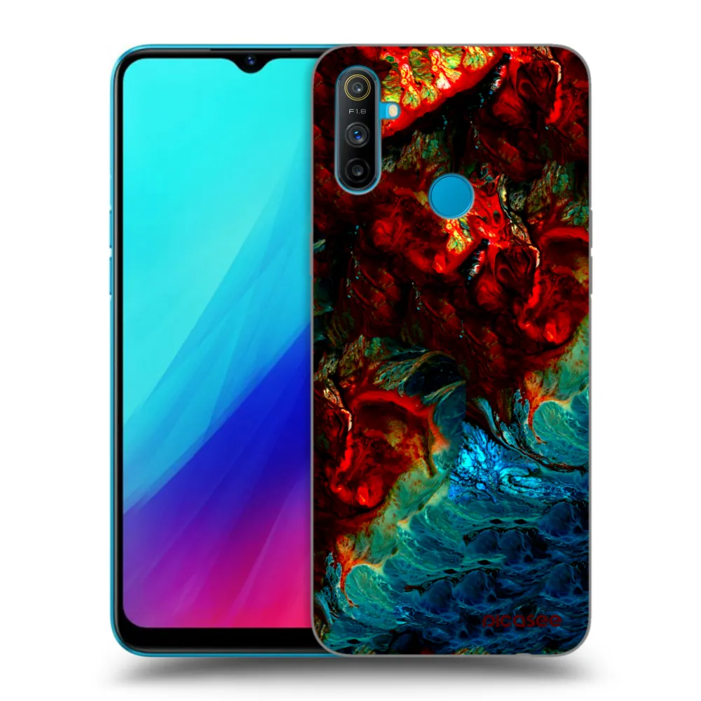 Picasee silikonowe czarne etui na Realme C3 - Universe