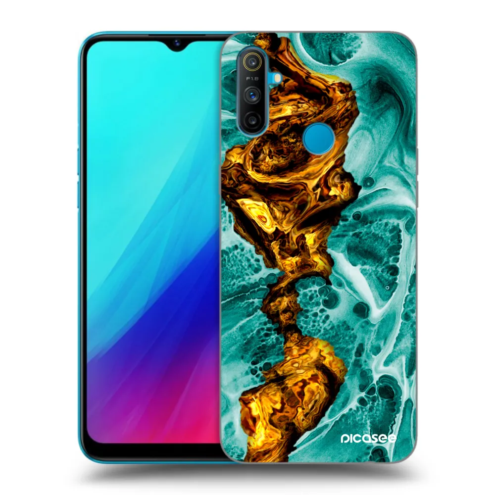 Picasee silikonowe czarne etui na Realme C3 - Goldsky