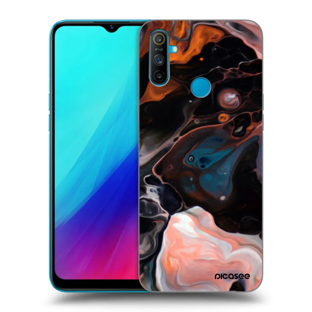 Picasee silikonowe czarne etui na Realme C3 - Cream