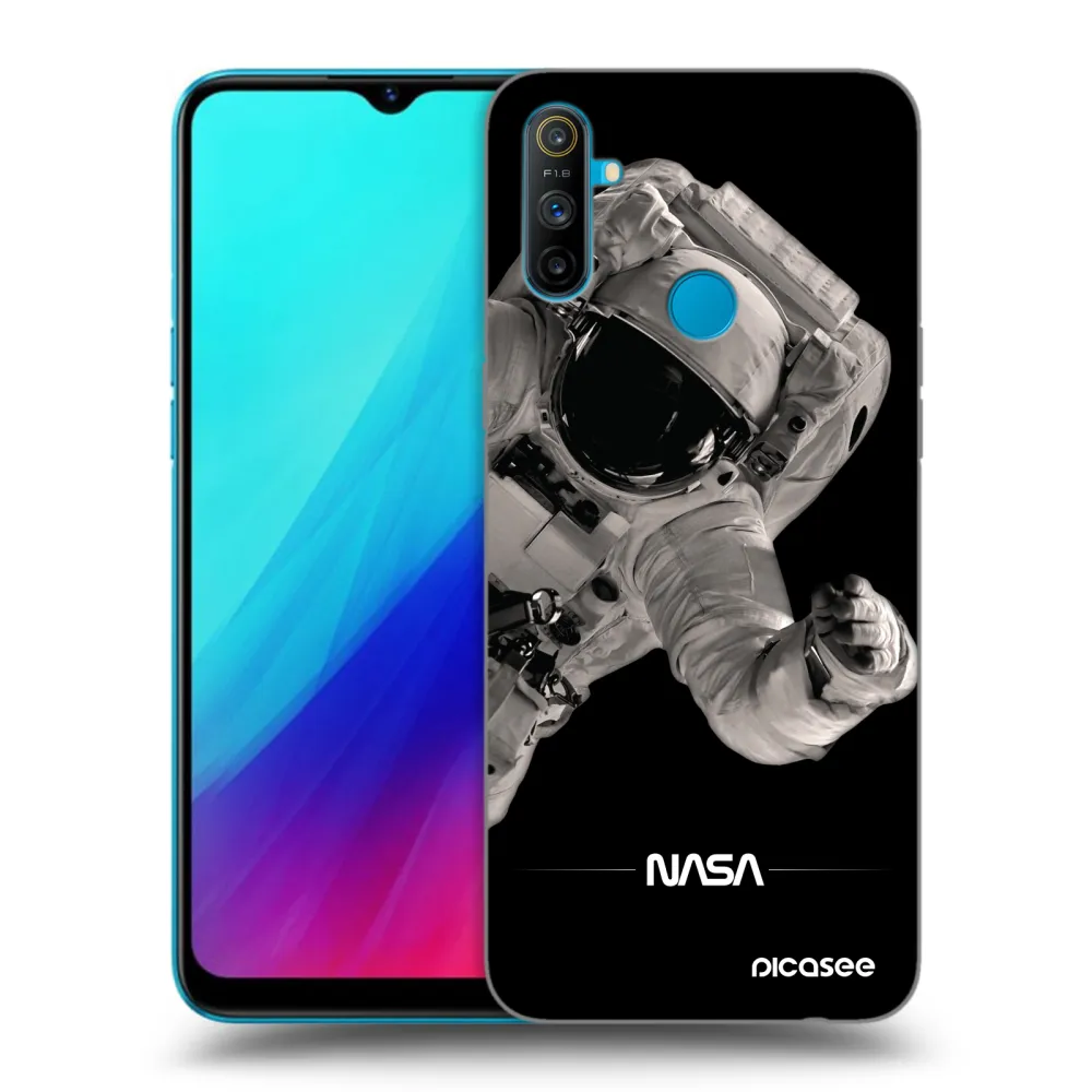 Picasee silikonowe czarne etui na Realme C3 - Astronaut Big