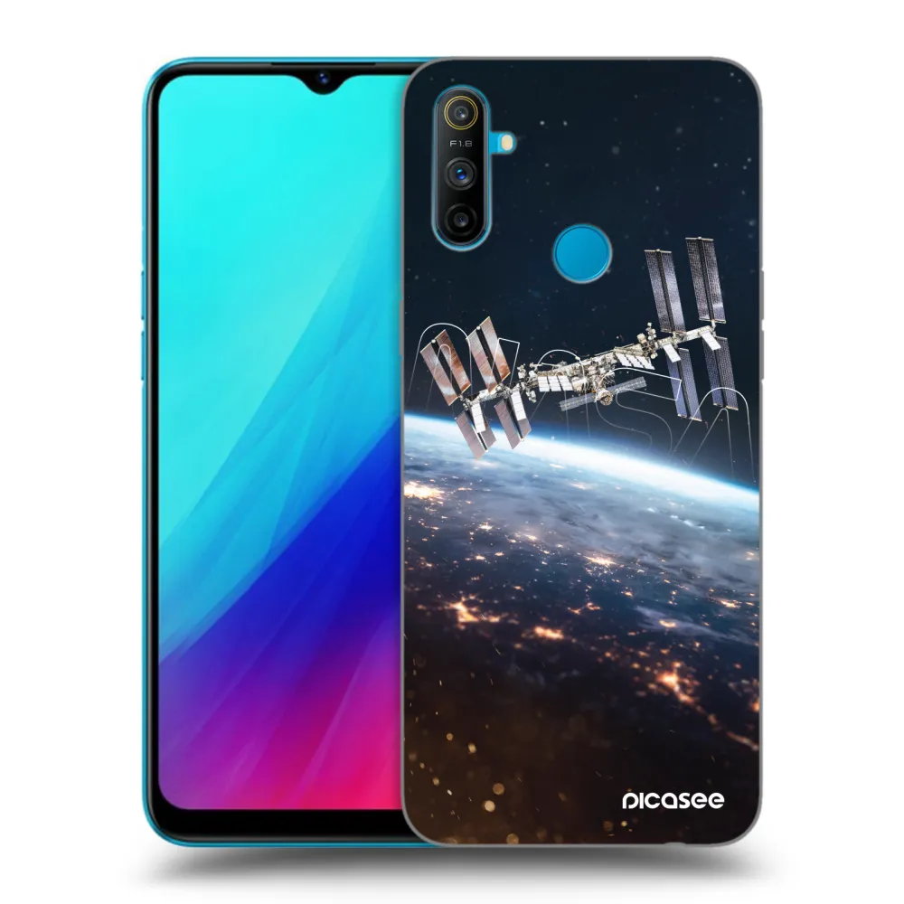 Picasee silikonowe czarne etui na Realme C3 - Station