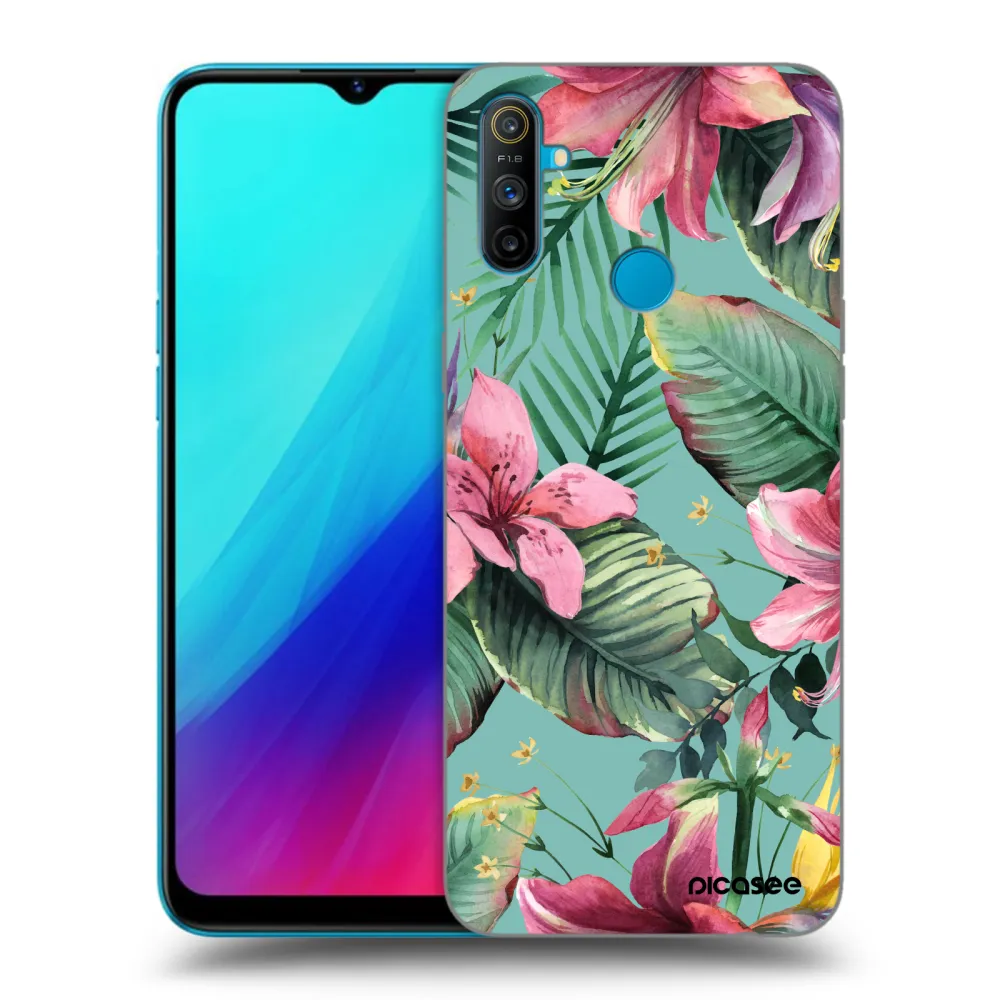 Picasee silikonowe czarne etui na Realme C3 - Hawaii