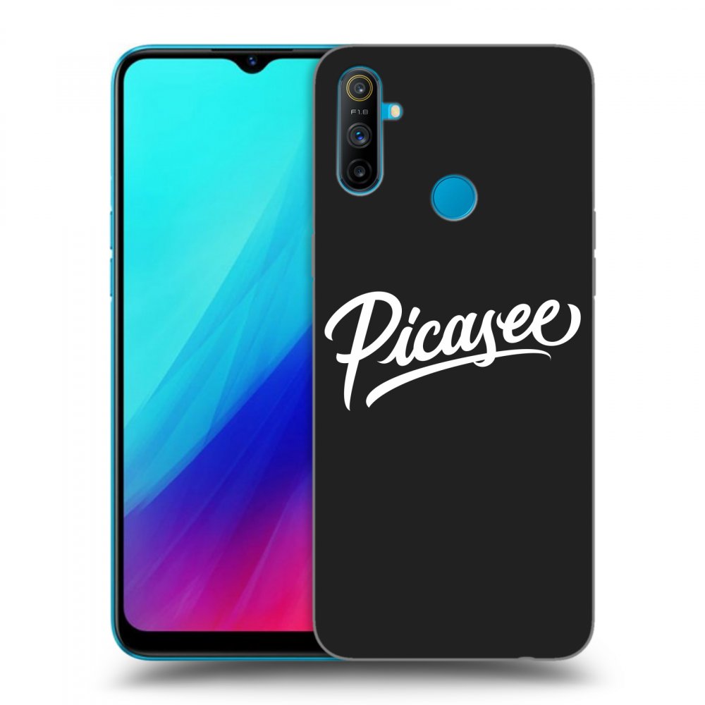 Picasee silikonowe czarne etui na Realme C3 - Picasee - old logo - white