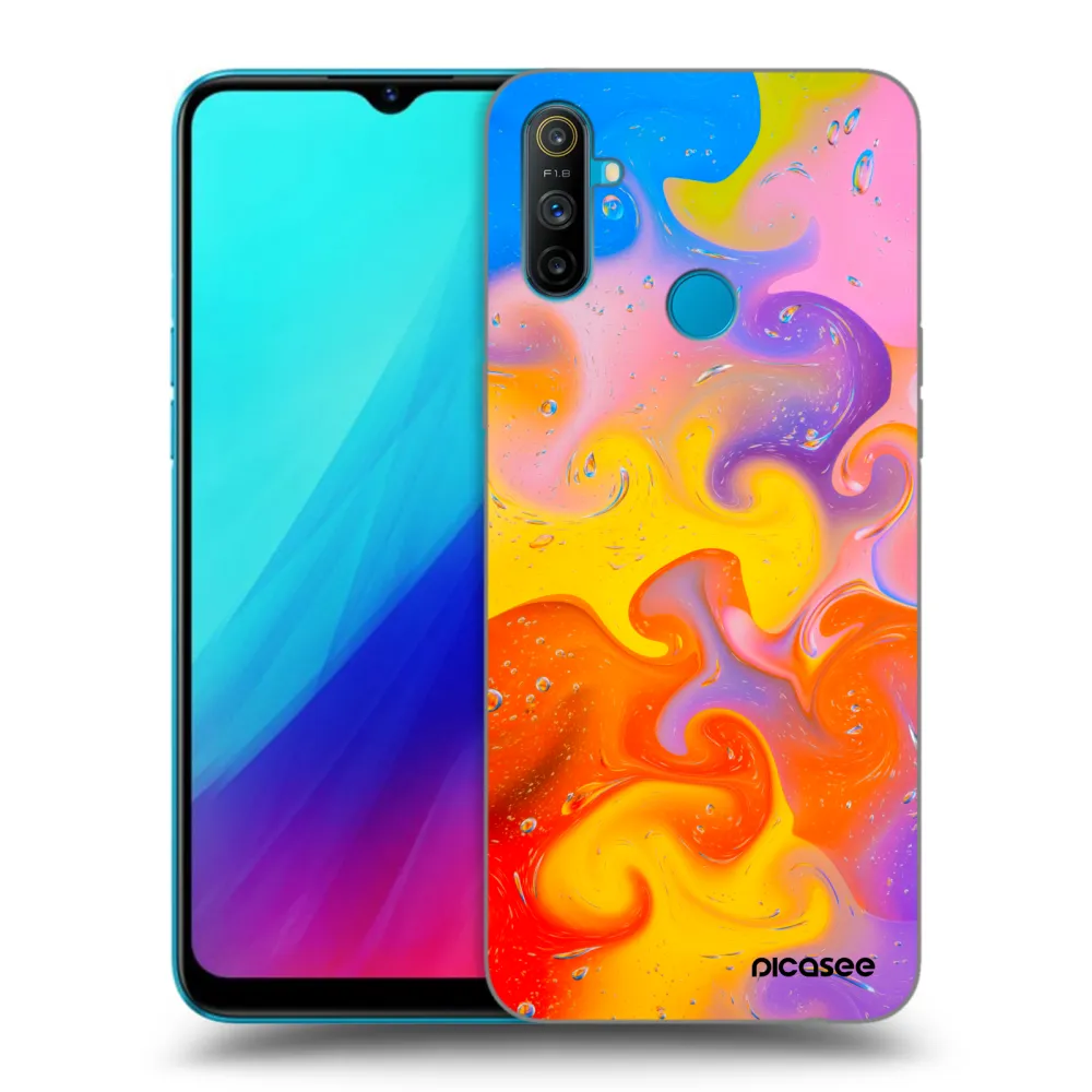 Picasee silikonowe czarne etui na Realme C3 - Bubbles