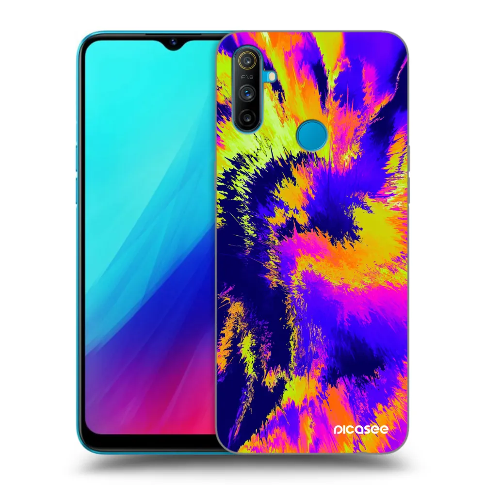 Picasee silikonowe czarne etui na Realme C3 - Burn