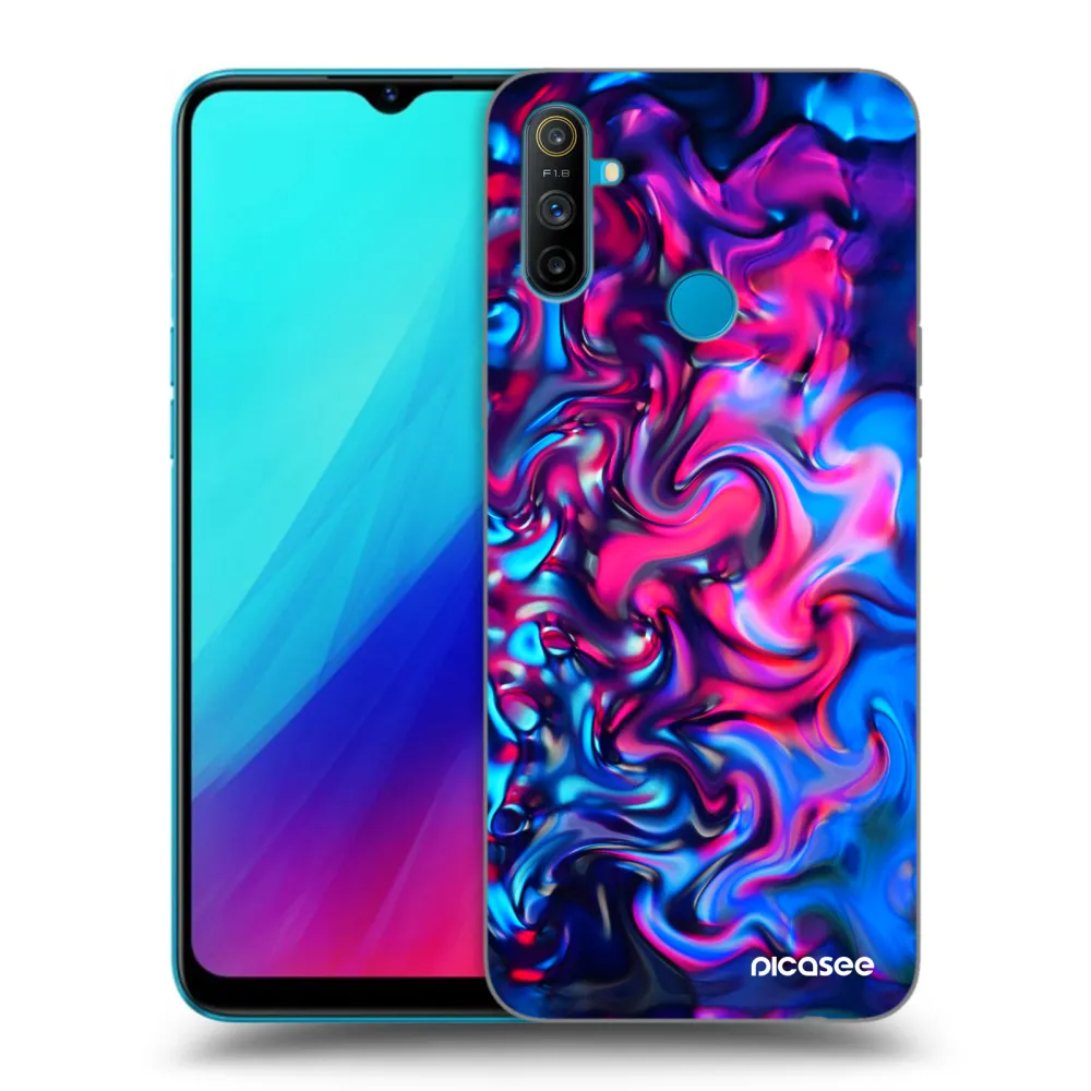 Picasee silikonowe czarne etui na Realme C3 - Redlight