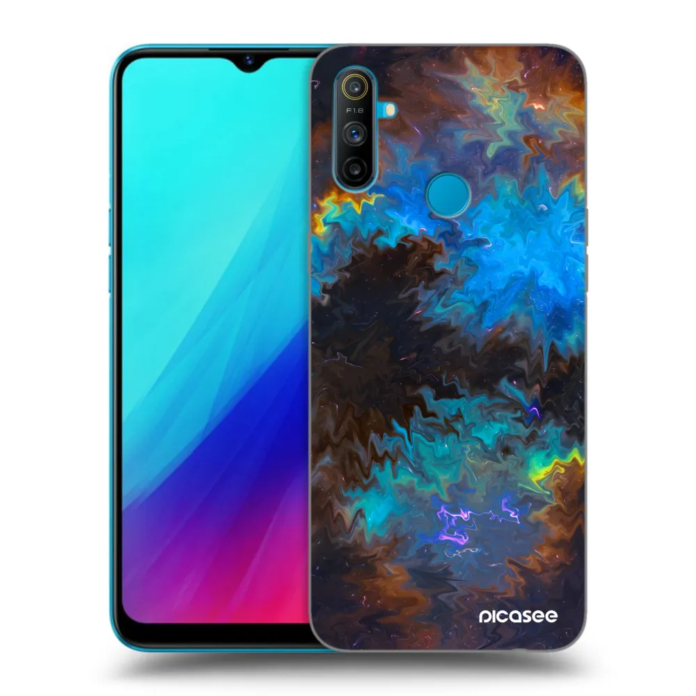 Picasee silikonowe czarne etui na Realme C3 - Space