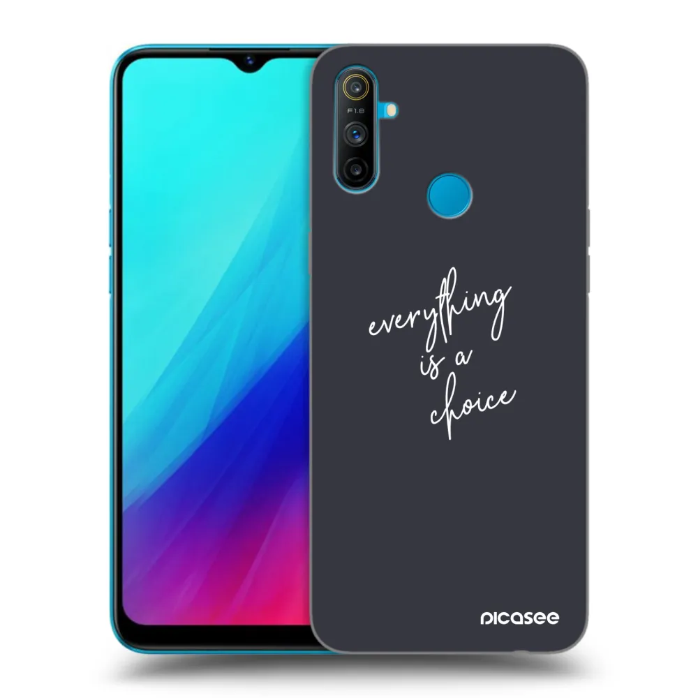 Picasee silikonowe czarne etui na Realme C3 - Everything is a choice