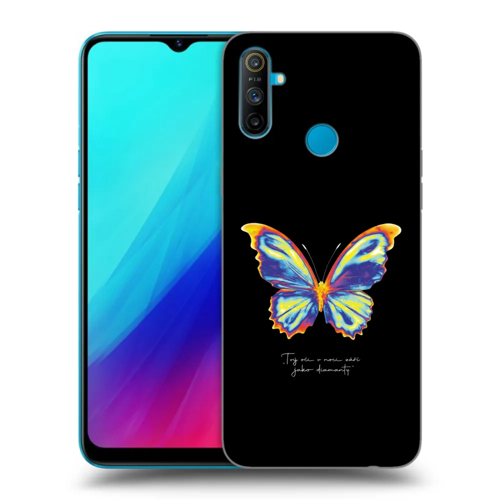 Picasee silikonowe czarne etui na Realme C3 - Diamanty Black