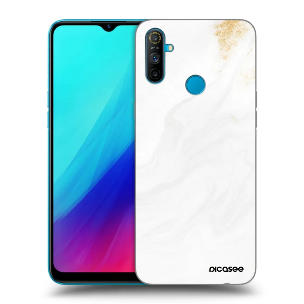 Picasee silikonowe czarne etui na Realme C3 - White