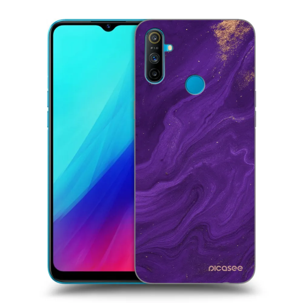 Picasee silikonowe czarne etui na Realme C3 - Purple