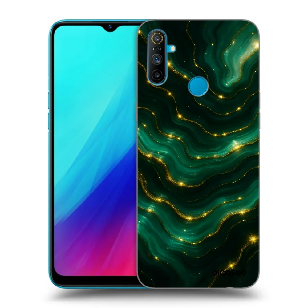 Picasee silikonowe czarne etui na Realme C3 - Emerald