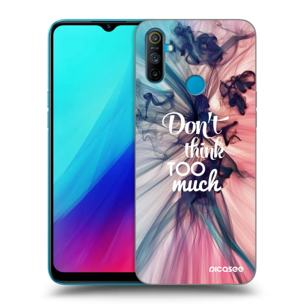 Picasee silikonowe czarne etui na Realme C3 - Don't think TOO much