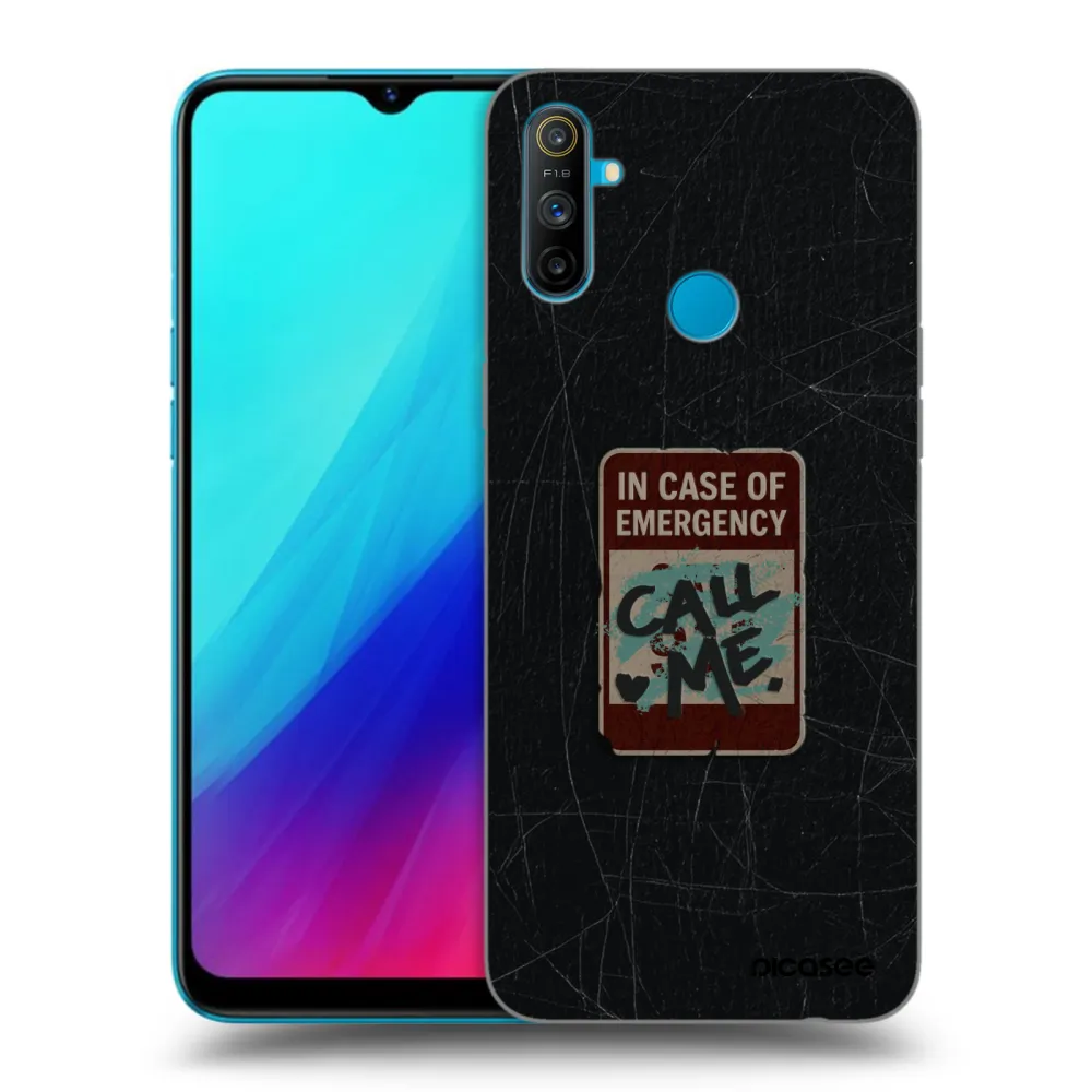 Picasee silikonowe czarne etui na Realme C3 - EMERGENCY
