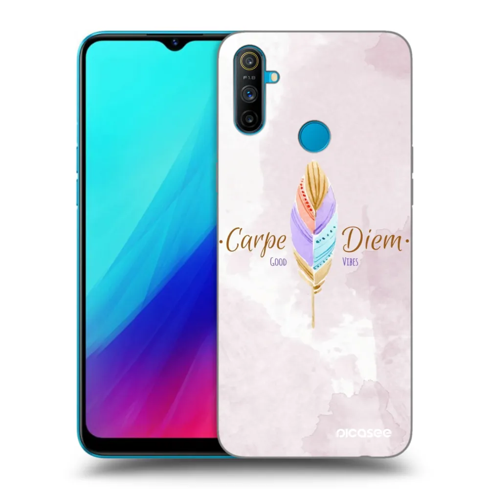 Picasee silikonowe czarne etui na Realme C3 - Carpe Diem