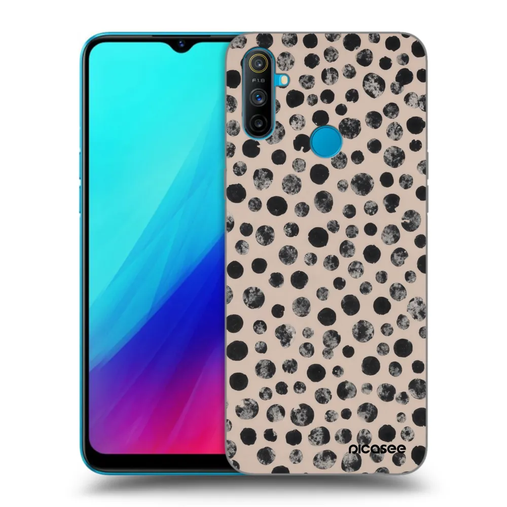 Picasee silikonowe czarne etui na Realme C3 - Dots