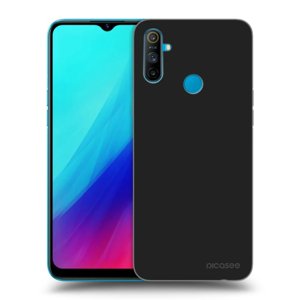 Picasee silikonowe czarne etui na Realme C3 - Clear