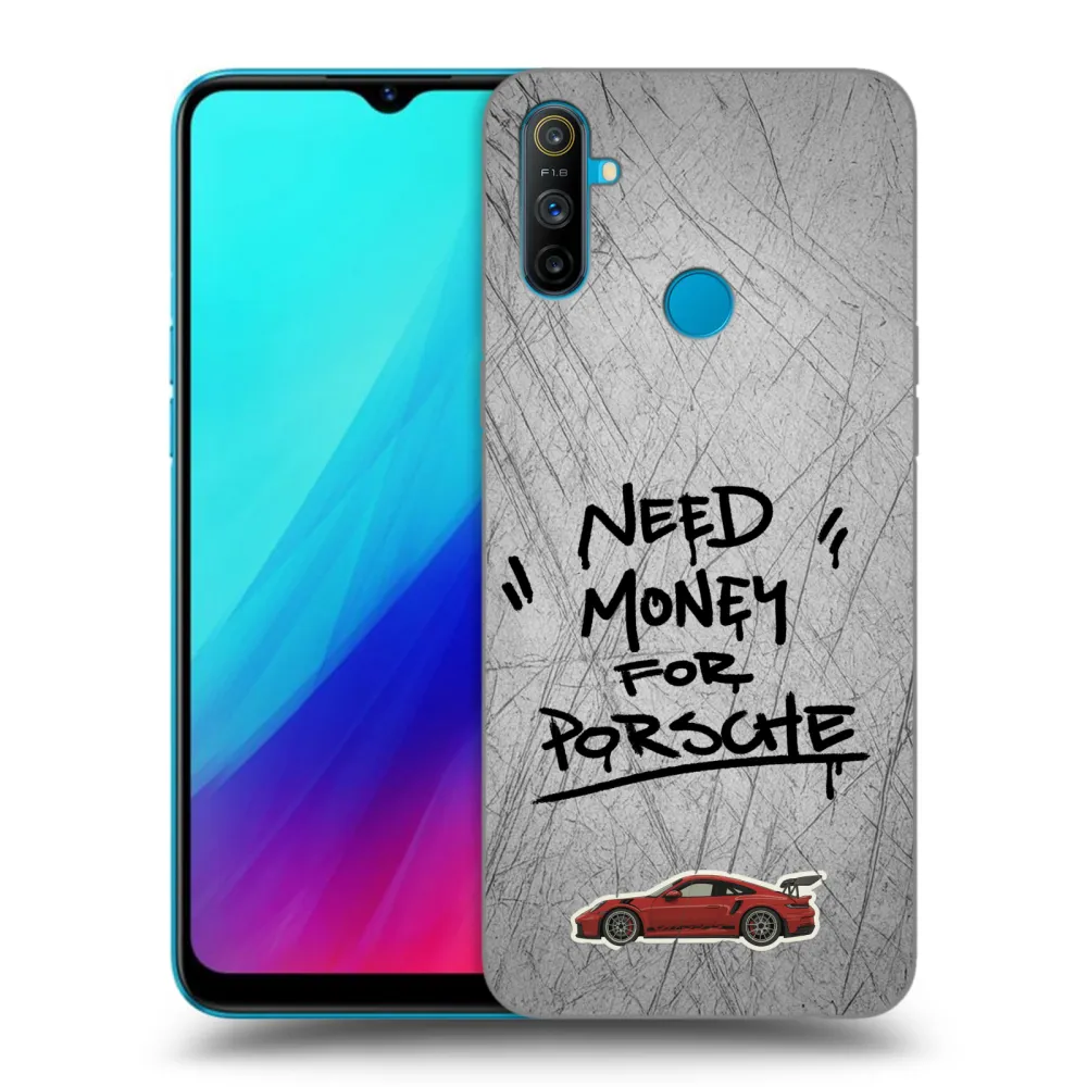 Picasee silikonowe czarne etui na Realme C3 - Grey Drift