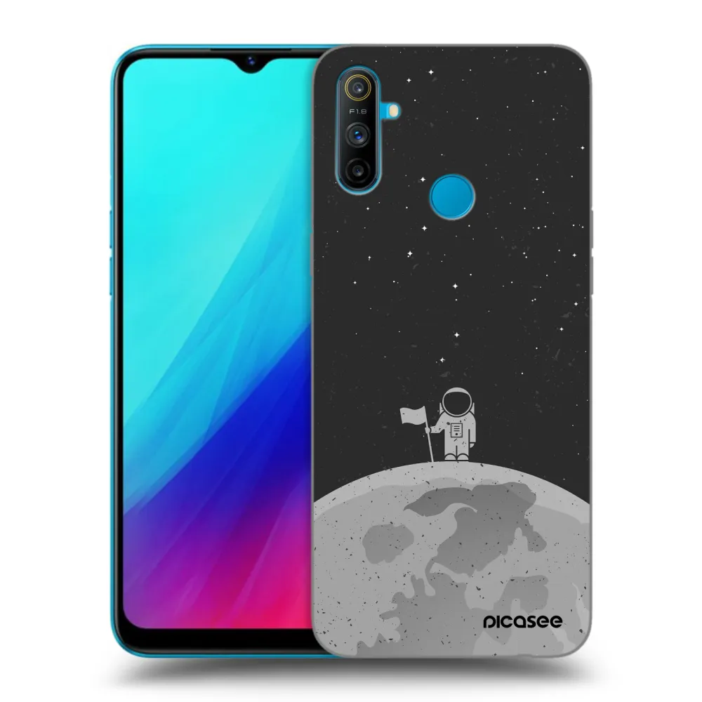 Picasee silikonowe czarne etui na Realme C3 - Astronaut