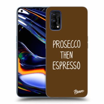 Picasee silikonowe przeźroczyste etui na Realme 7 Pro - Prosecco then espresso