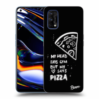 Picasee silikonowe czarne etui na Realme 7 Pro - Pizza