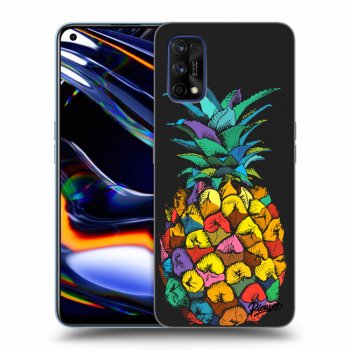 Picasee silikonowe czarne etui na Realme 7 Pro - Pineapple