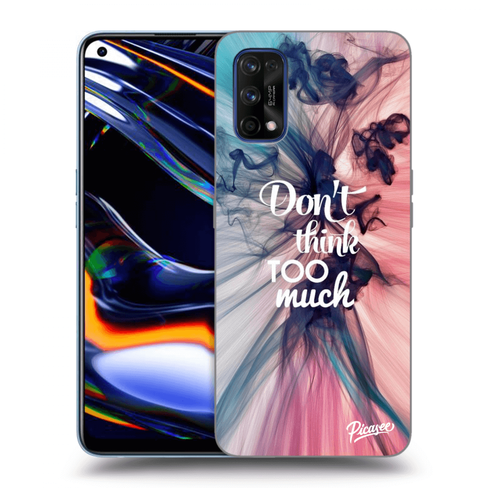 Picasee silikonowe czarne etui na Realme 7 Pro - Don't think TOO much