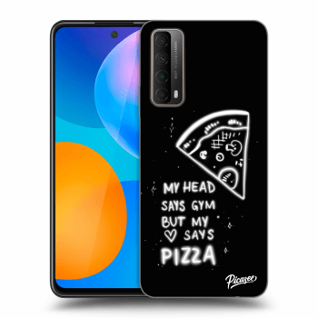 Picasee silikonowe czarne etui na Huawei P Smart 2021 - Pizza