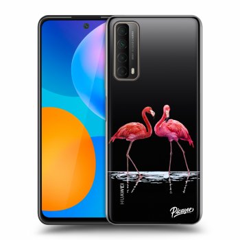 Picasee silikonowe przeźroczyste etui na Huawei P Smart 2021 - Flamingos couple