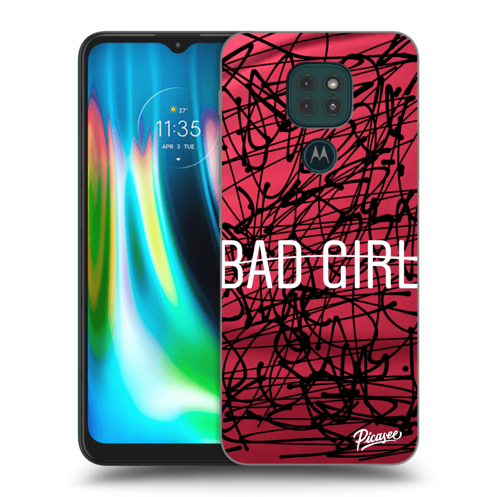 Picasee silikonowe czarne etui na Motorola Moto G9 Play - Bad girl
