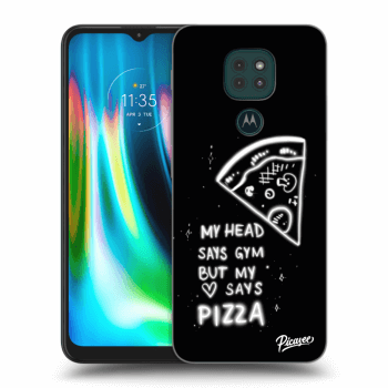 Picasee silikonowe czarne etui na Motorola Moto G9 Play - Pizza