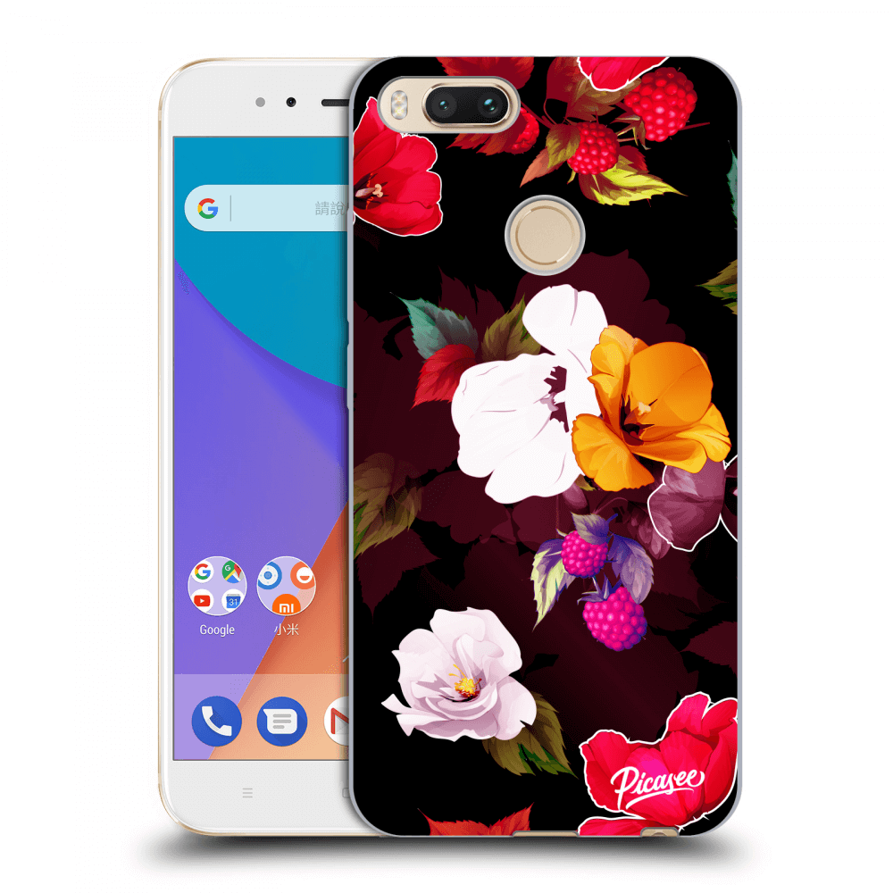 Picasee silikonowe przeźroczyste etui na Xiaomi Mi A1 Global - Flowers and Berries