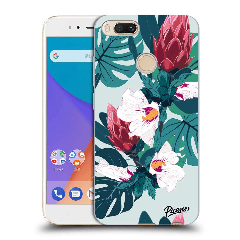Picasee silikonowe przeźroczyste etui na Xiaomi Mi A1 Global - Rhododendron