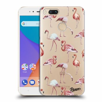 Picasee silikonowe przeźroczyste etui na Xiaomi Mi A1 Global - Flamingos