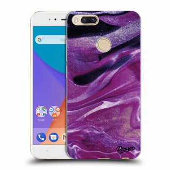 Picasee silikonowe przeźroczyste etui na Xiaomi Mi A1 Global - Purple glitter