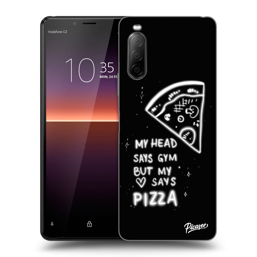 Picasee silikonowe czarne etui na Sony Xperia 10 II - Pizza