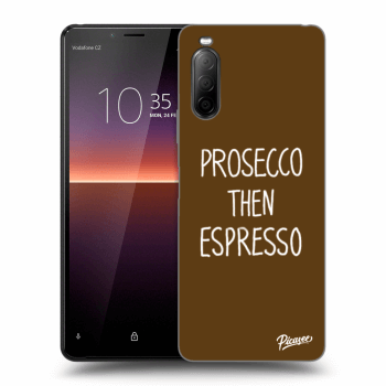 Picasee silikonowe czarne etui na Sony Xperia 10 II - Prosecco then espresso