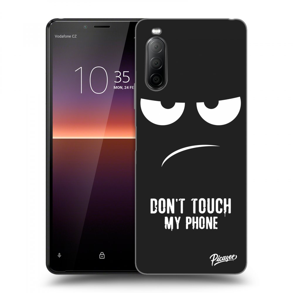 Picasee silikonowe czarne etui na Sony Xperia 10 II - Don't Touch My Phone