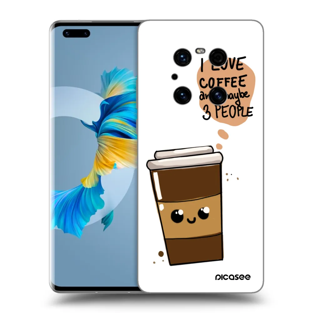 Picasee silikonowe czarne etui na Huawei Mate 40 Pro - Cute coffee