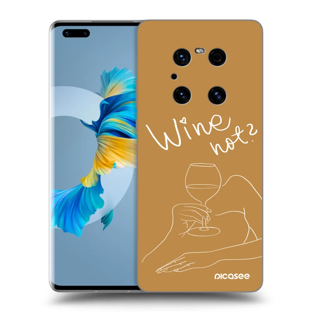 Picasee silikonowe czarne etui na Huawei Mate 40 Pro - Wine not