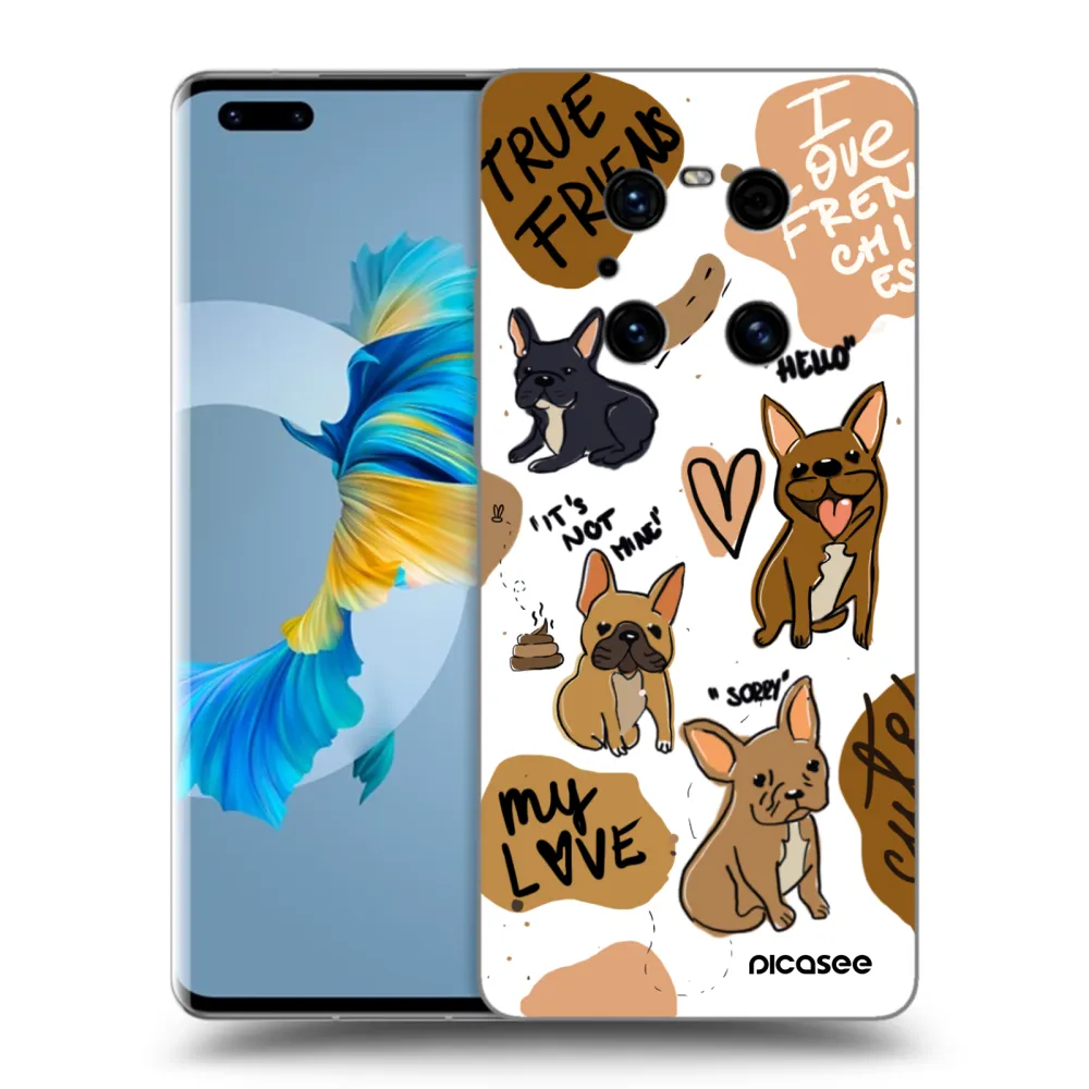 Picasee silikonowe czarne etui na Huawei Mate 40 Pro - Frenchies