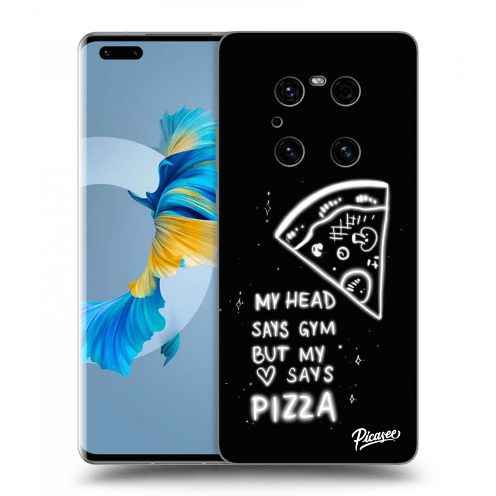 Picasee silikonowe czarne etui na Huawei Mate 40 Pro - Pizza
