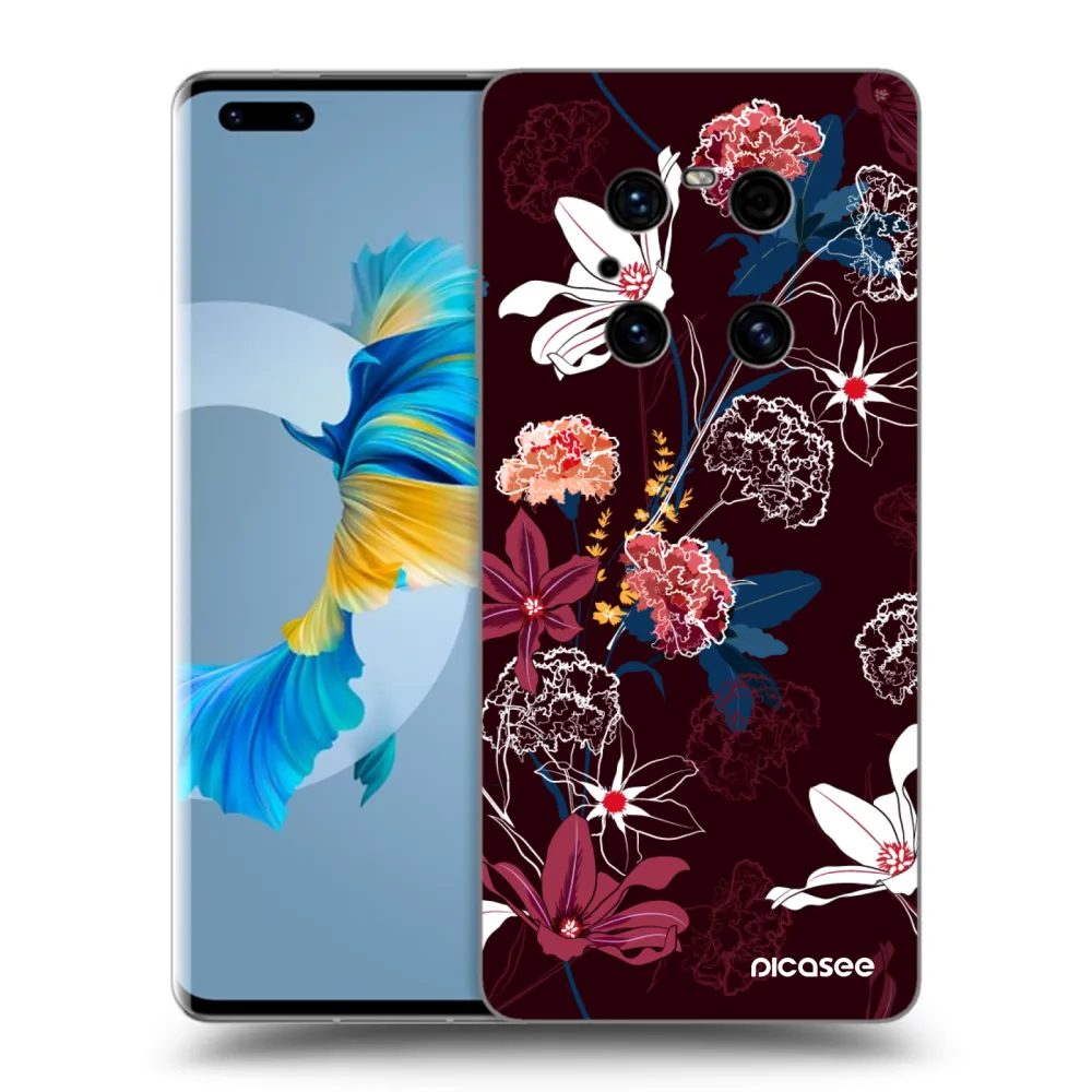Picasee silikonowe czarne etui na Huawei Mate 40 Pro - Dark Meadow