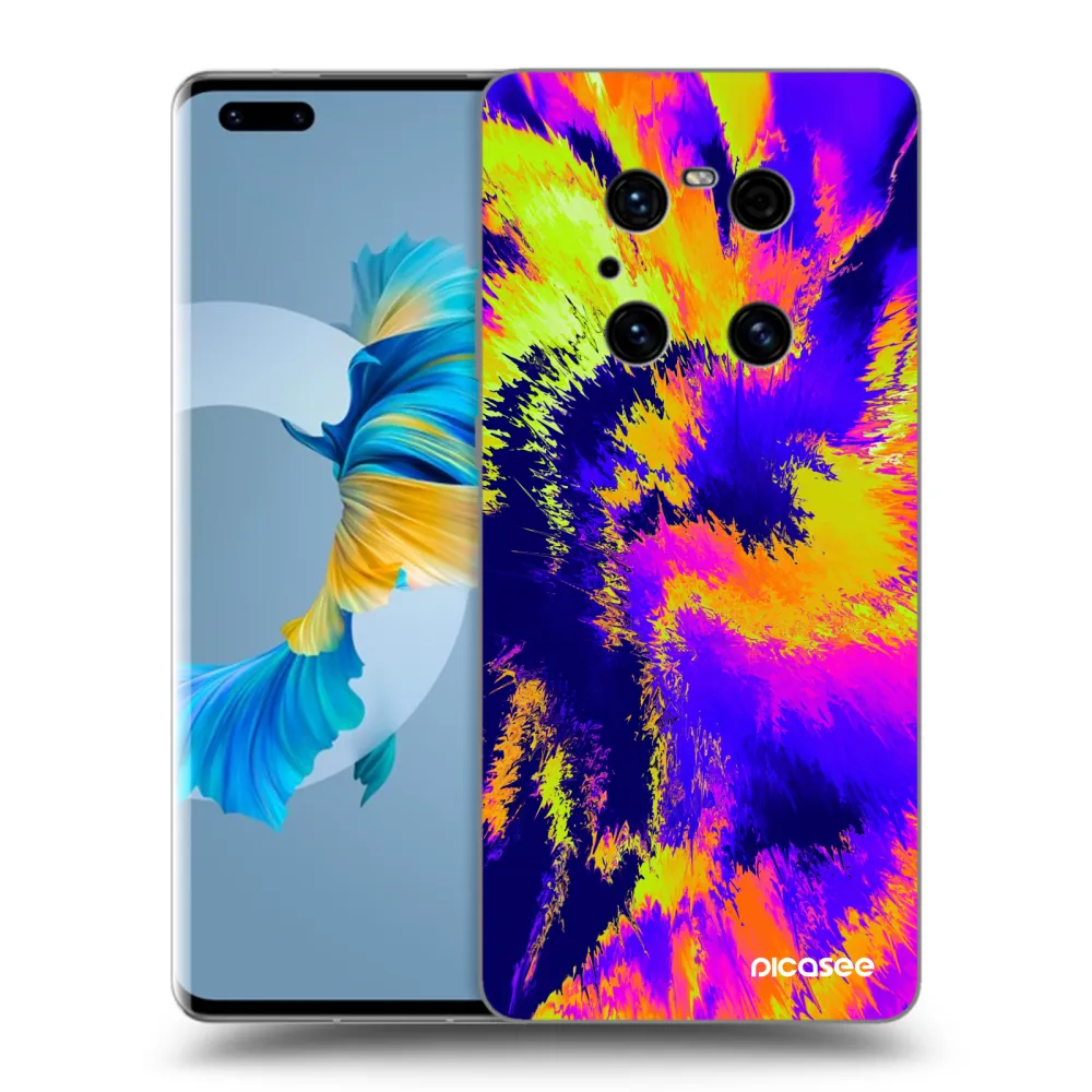 Picasee silikonowe czarne etui na Huawei Mate 40 Pro - Burn
