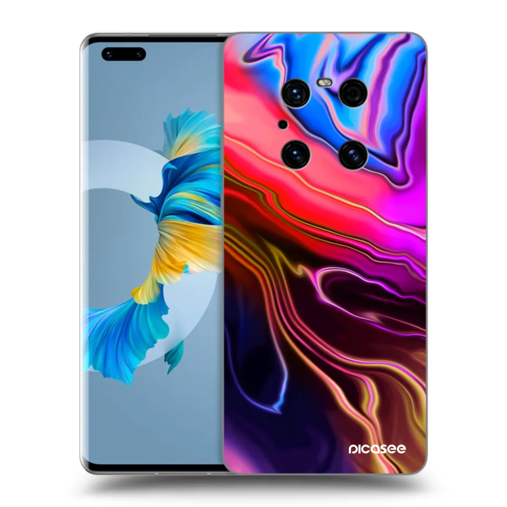 Picasee silikonowe czarne etui na Huawei Mate 40 Pro - Electric