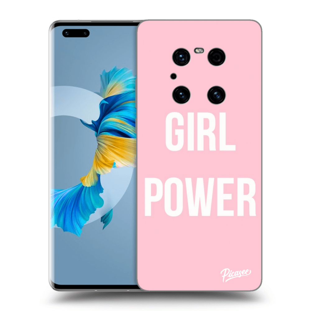 Picasee silikonowe czarne etui na Huawei Mate 40 Pro - Girl power