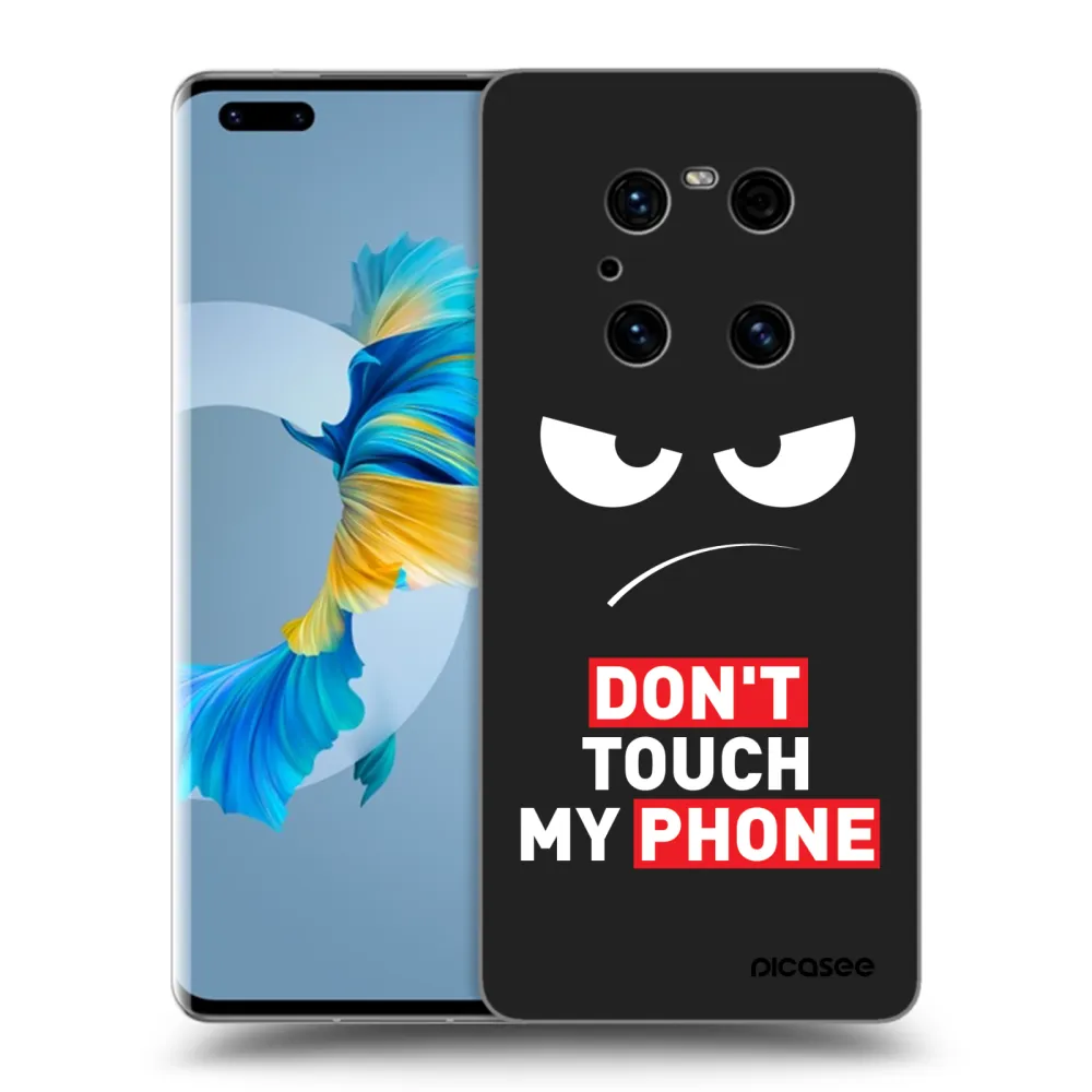 Picasee silikonowe czarne etui na Huawei Mate 40 Pro - Angry Eyes - Transparent