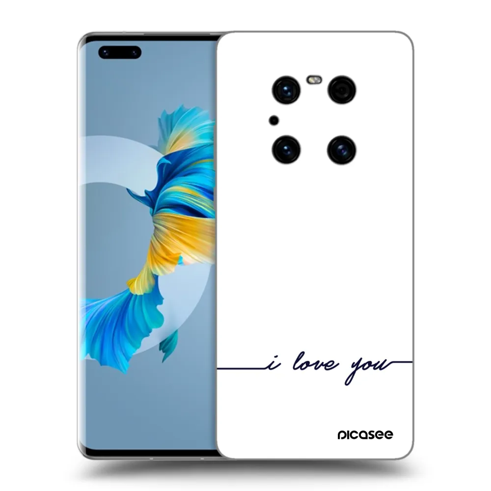 Picasee silikonowe czarne etui na Huawei Mate 40 Pro - I love you